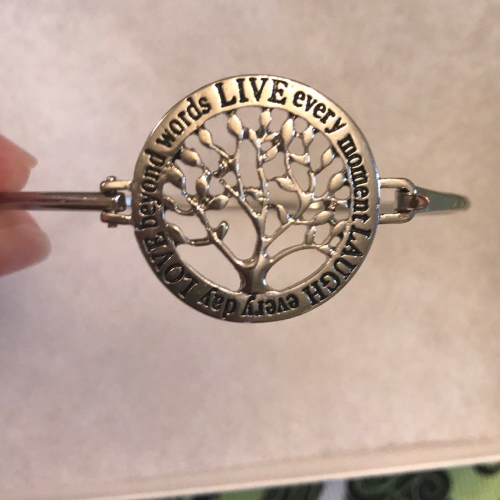 Tree of Life Bracelet Silver with Quote
